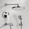 Chrome Tub and Shower Faucet With Rain Shower Head and Hand Shower
